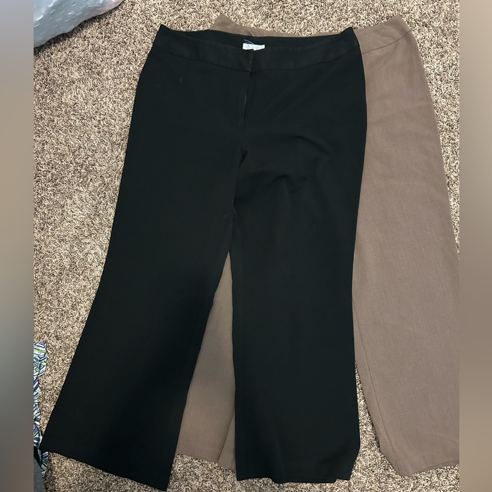 Set of 2 Worthington Wide Leg Pants in Black and Tan